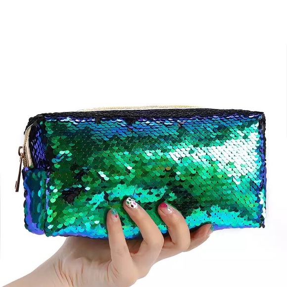 Sequins Glitter Cosmetic Makeup Handbag - Picture 3 of 3